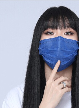 一次性口罩蓝色薄款男女宝蓝色克莱因蓝深蓝夏季兰海蓝天蓝全蓝潮