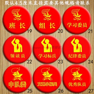 幼儿园小学班长组长纪律学习委员中队委领读员文明小标兵徽章胸针