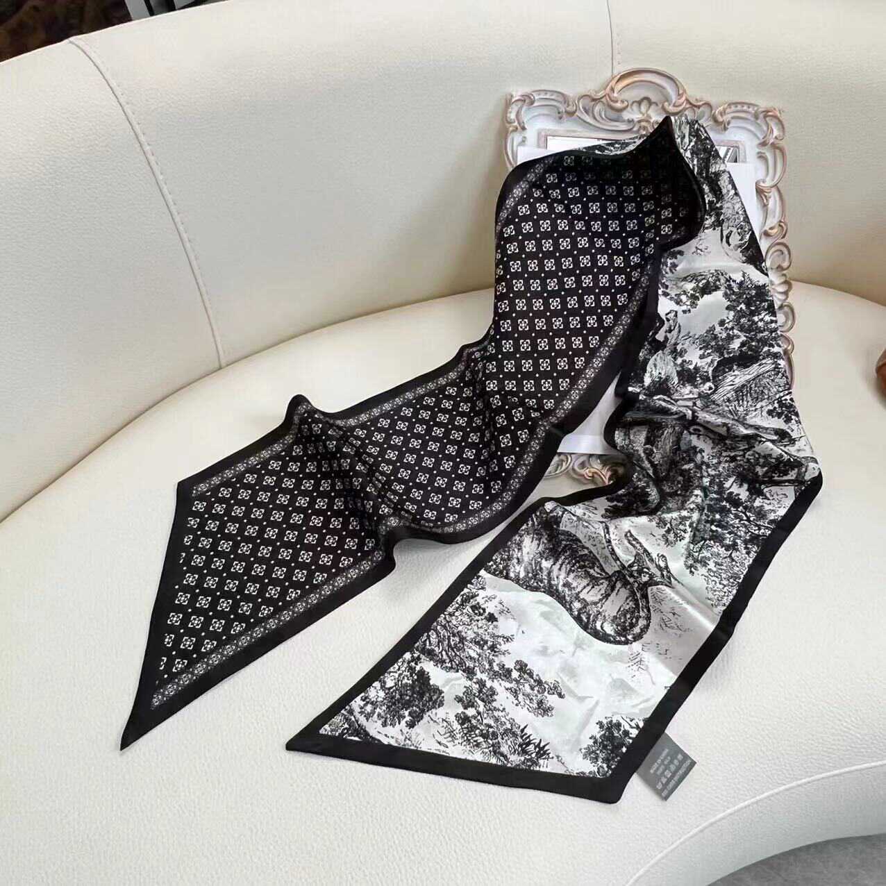 茹伊花园日常百搭云锦缎长巾时尚