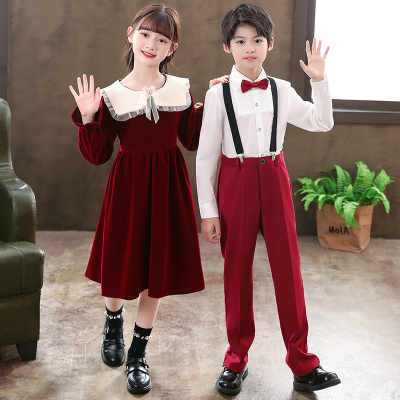 元旦儿童合唱演出服中小学生大合唱团男女童诗歌朗诵礼服表演服装