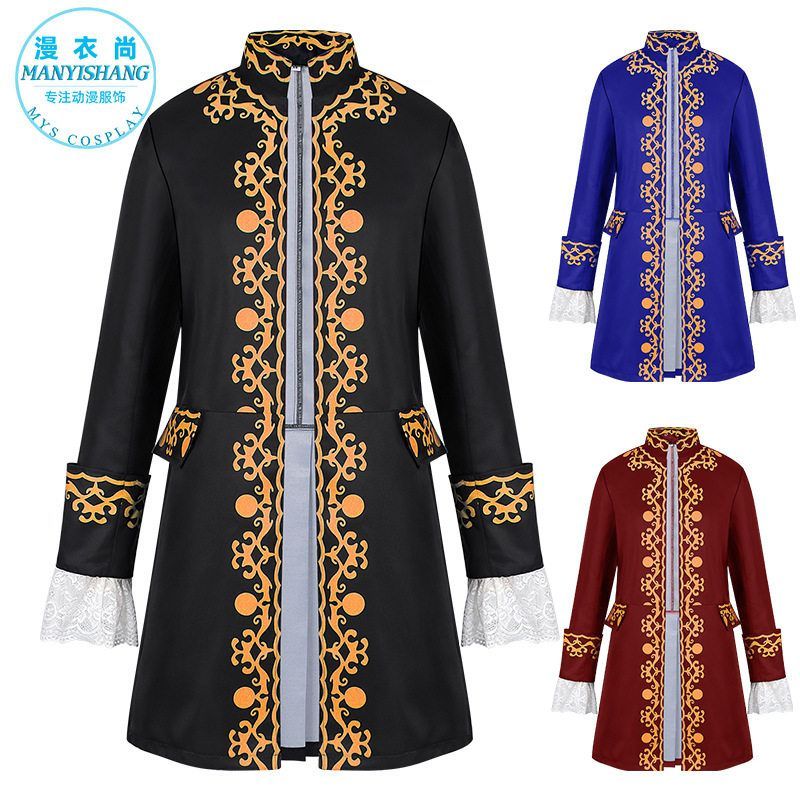 亚马逊男子殖民军事燕尾服服装18世纪中世纪摄政时期的燕尾服夹克