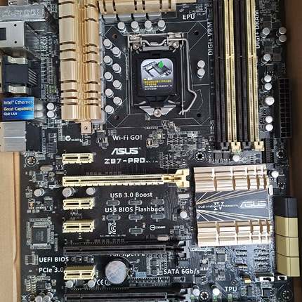 议价华硕Z87-PRO主板，可扩展无线网卡，适用