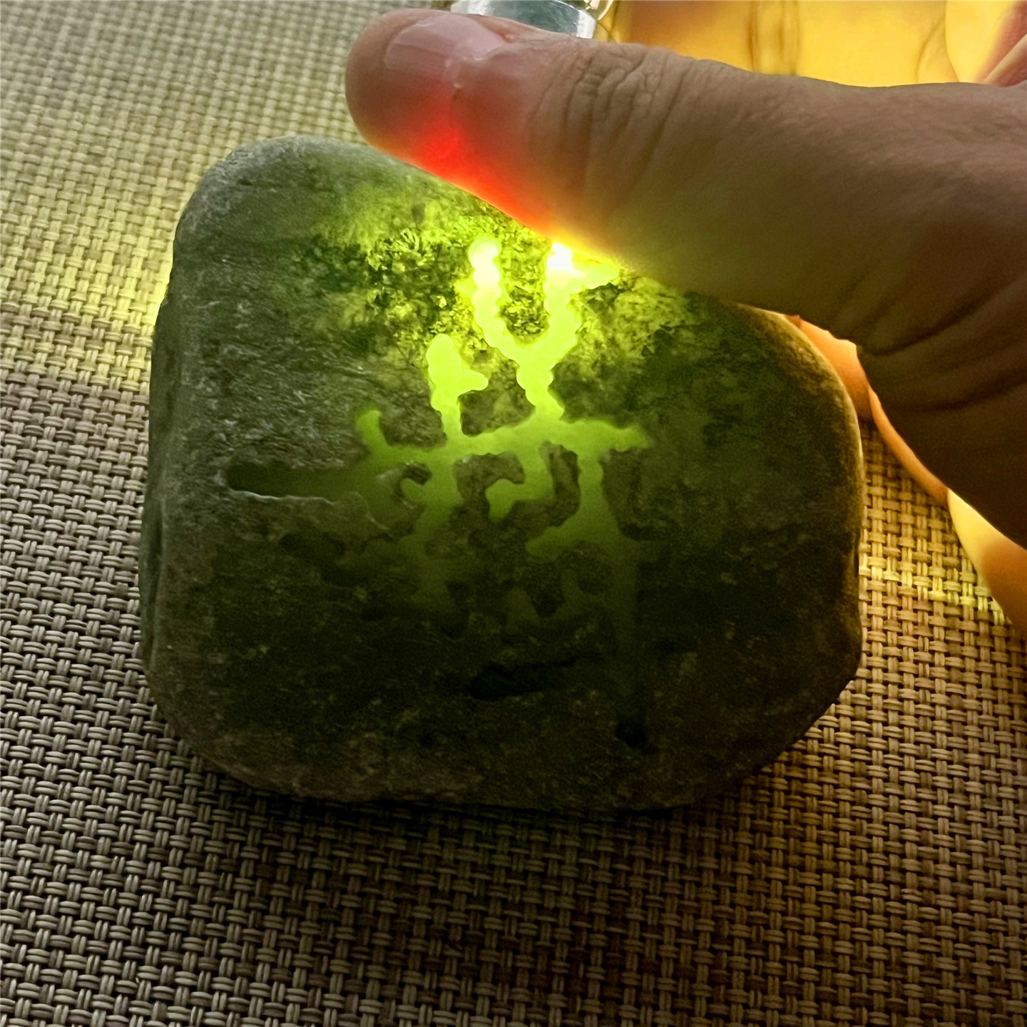 天然老坑翡翠玉石后江敞口开窗肉质细腻种水化开水头足牌子挂件料
