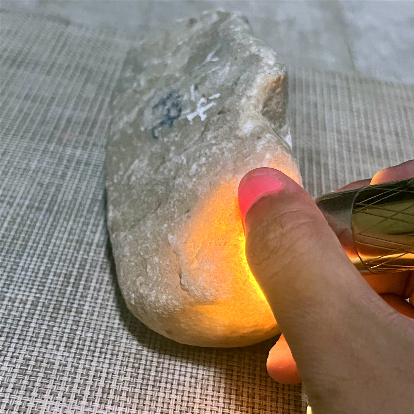 天然老坑翡翠玉石木那化冰牌子料
