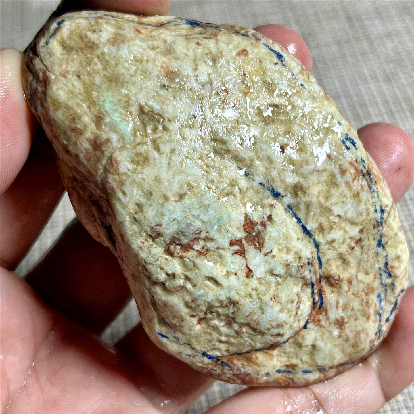 天然老坑翡翠玉石木那敞口皮壳老辣起包浆种水透开有色花牌子位置