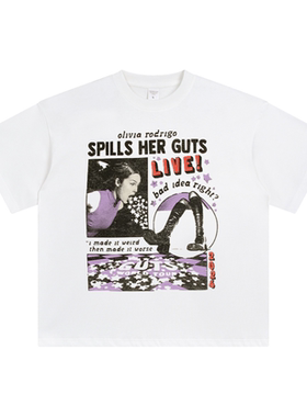 【ABCMJ】自制同款升级娅娅Olivia Rodrigo同款美式宽松短袖