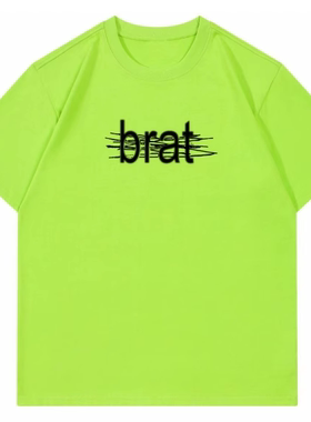 【ABCMJ】charliXCX查莉brat新专新封T恤美式纯棉宽松重磅短袖