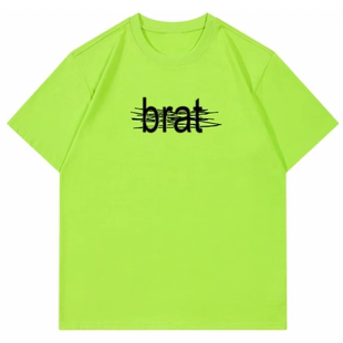 纯棉宽松重磅短袖 charliXCX查莉brat新专新封T恤美式 ABCMJ