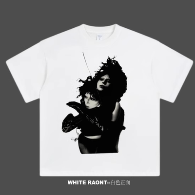 【ABCMJ】自制Lady gaga周边新专MAYHEM 同款重磅纯棉宽松短袖