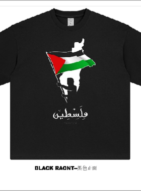 【ABCMJ】自制Free Palestine反战T恤解放巴勒斯坦重磅纯棉短袖