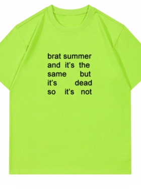 【ABCMJ】charliXCX洗茶brat summer周边T恤美式纯棉宽松重磅短袖