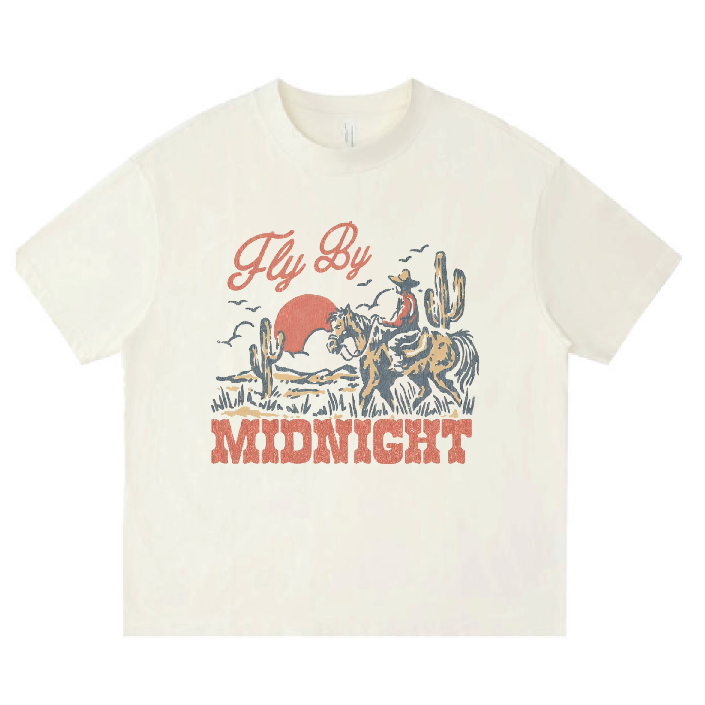 Fly By Midnight 午夜飞行Cowboy巡演周边美式纯棉重磅印花T恤