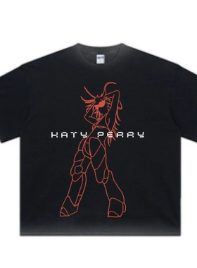 【ABCMJ】水果姐KATY PERRY周边巡演直喷做旧重磅纯棉宽松短袖