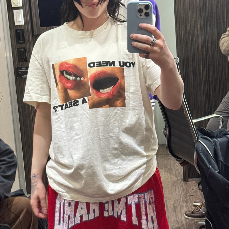 【ABCMJ】自制25碧梨新款Billie Photo 同款重磅纯棉直喷宽松T恤
