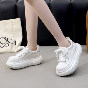 厚底大头丑萌面包鞋 增高板鞋 饼干鞋 做旧潮 女春2026百搭休闲运动鞋