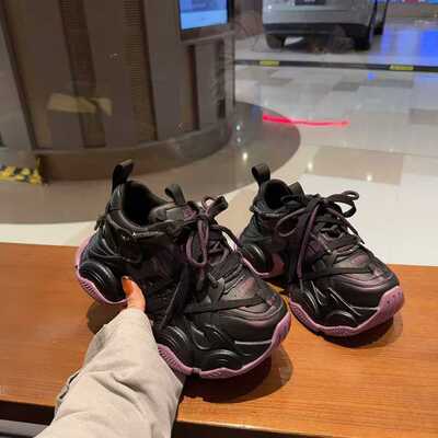 欧货真皮厚底老爹鞋女2026新款百搭增高休闲运动板鞋学生面包鞋子