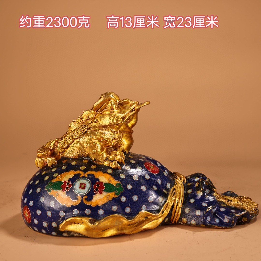 古玩纯铜鎏金金蟾摆件家居装饰品蟾蜍招财进宝客厅办公室桌面摆设