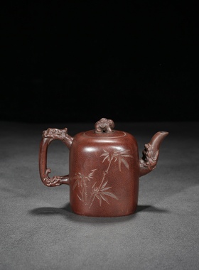 回流龙韵陈鸣远壶古董古玩茶壶老紫砂壶客厅摆件收藏品360cc