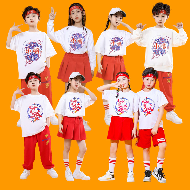 中国风啦啦操演出服运动会班服