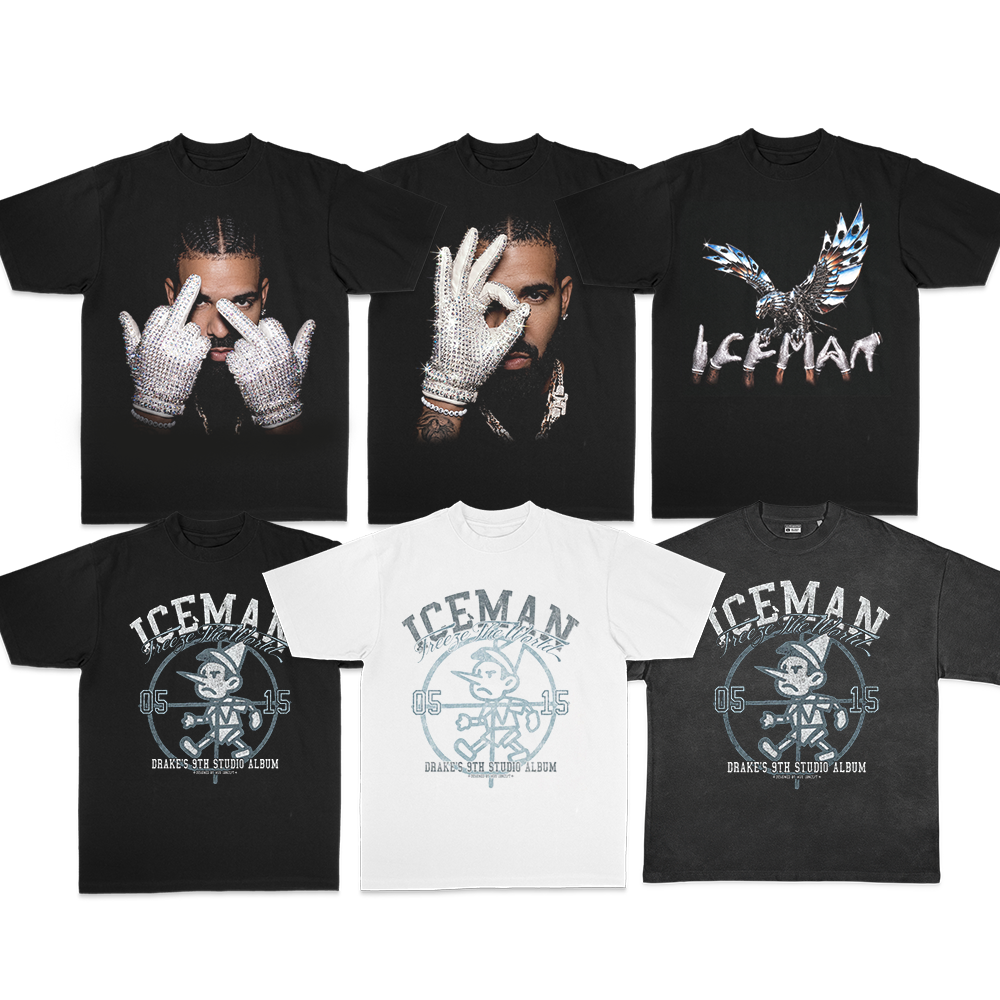 Drake公鸭新专辑iceman同款周边美式短袖纯棉夏季致敬MJ