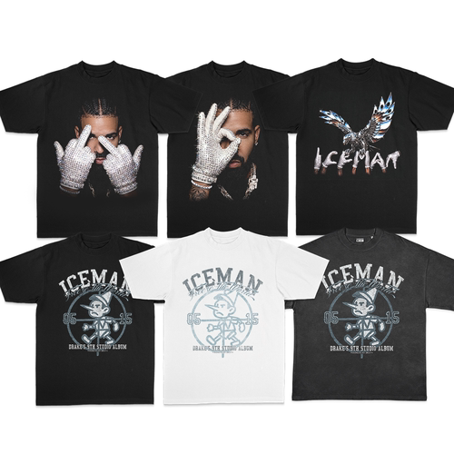 Drake公鸭新专辑iceman同款周边美式短袖纯棉夏季致敬MJ