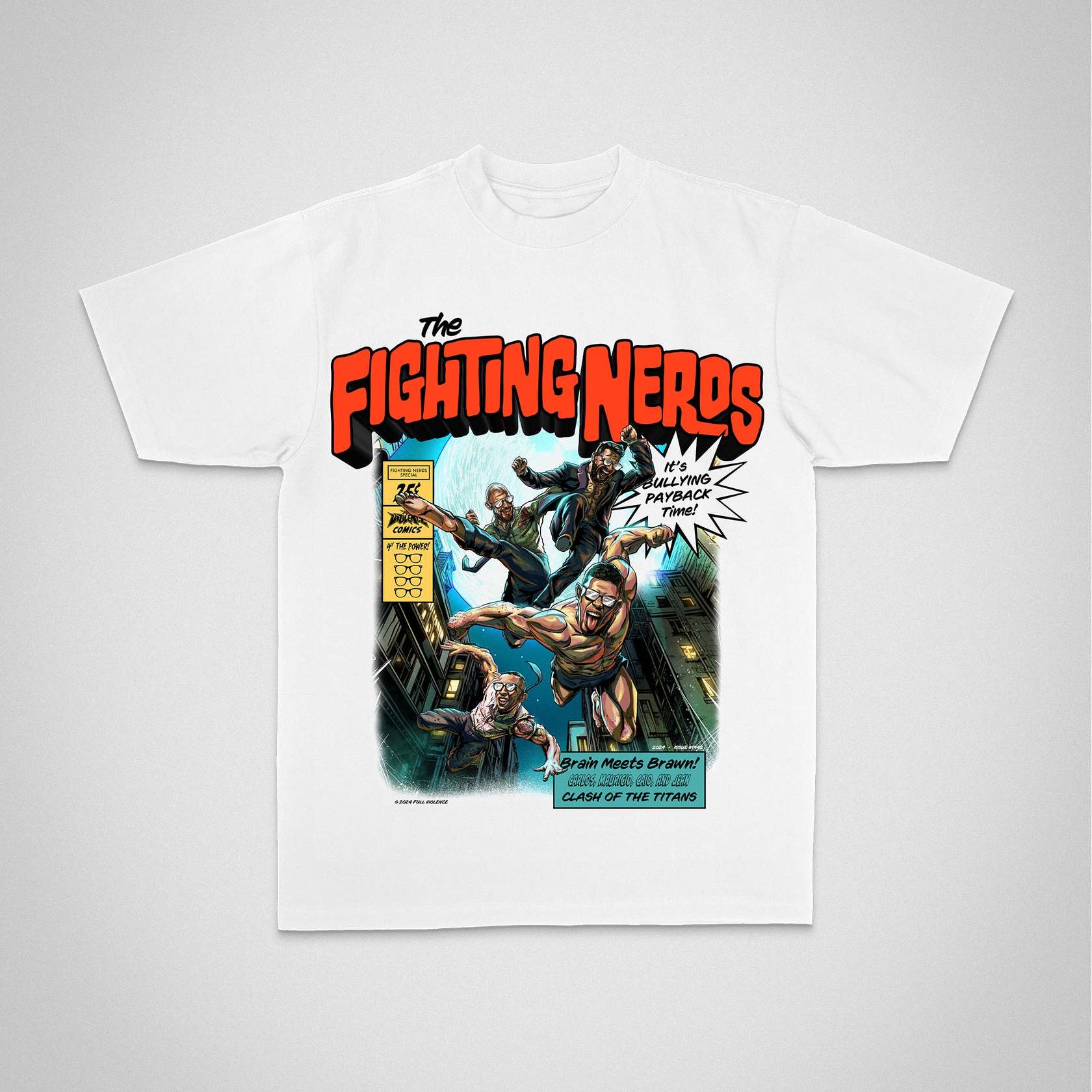 UFC格斗书呆子美式圆领高街宽松数码直喷印花纯棉T恤MMA短袖