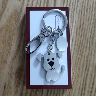 简约风ins旺财狗挂件钥匙扣不掉色耐磨电镀亮面抛光质感