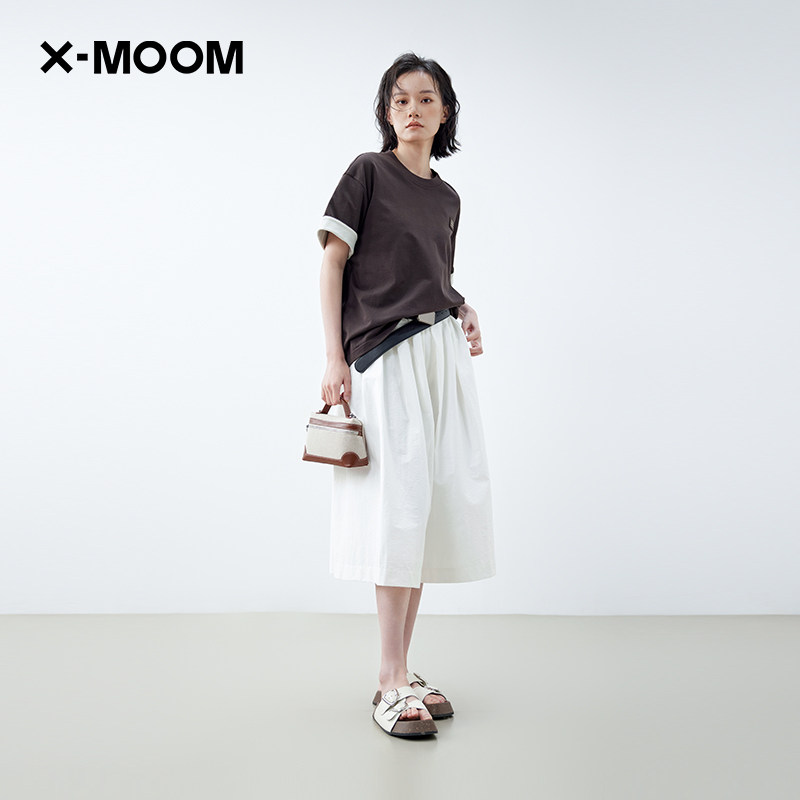 【商场同款】X--MOOM夏季新款设计感小个子简约风配皮带裙裤女