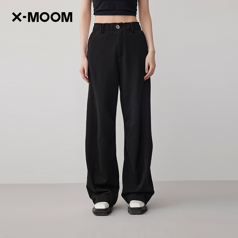 ：X--MOOM织带装饰解构运动裤