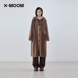 新款 MOOM冬季 轻奢高级羊毛颗粒绒中长宽松外套女 商场同款