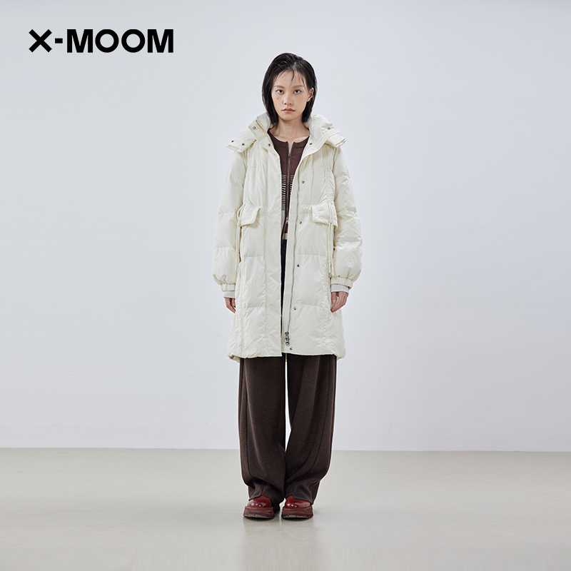 连帽中长款羽绒服X--MOOM