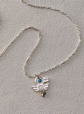 ENSAGE 同体925纯银小鸟眼睛吊坠项链 原创小众设计师度假锁骨链