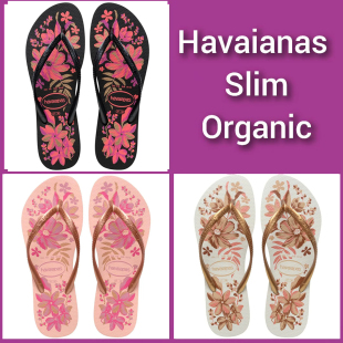 哈瓦那havaianas 度假平底沙滩凉拖女 organic花卉印花人字拖夏季