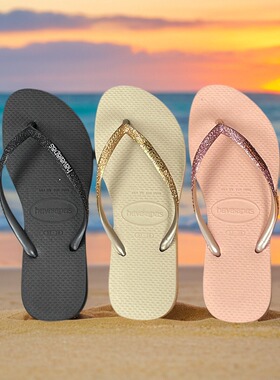havaianas亮片slim哈瓦那人字拖女外穿防滑浴室拖鞋夹脚凉拖海边