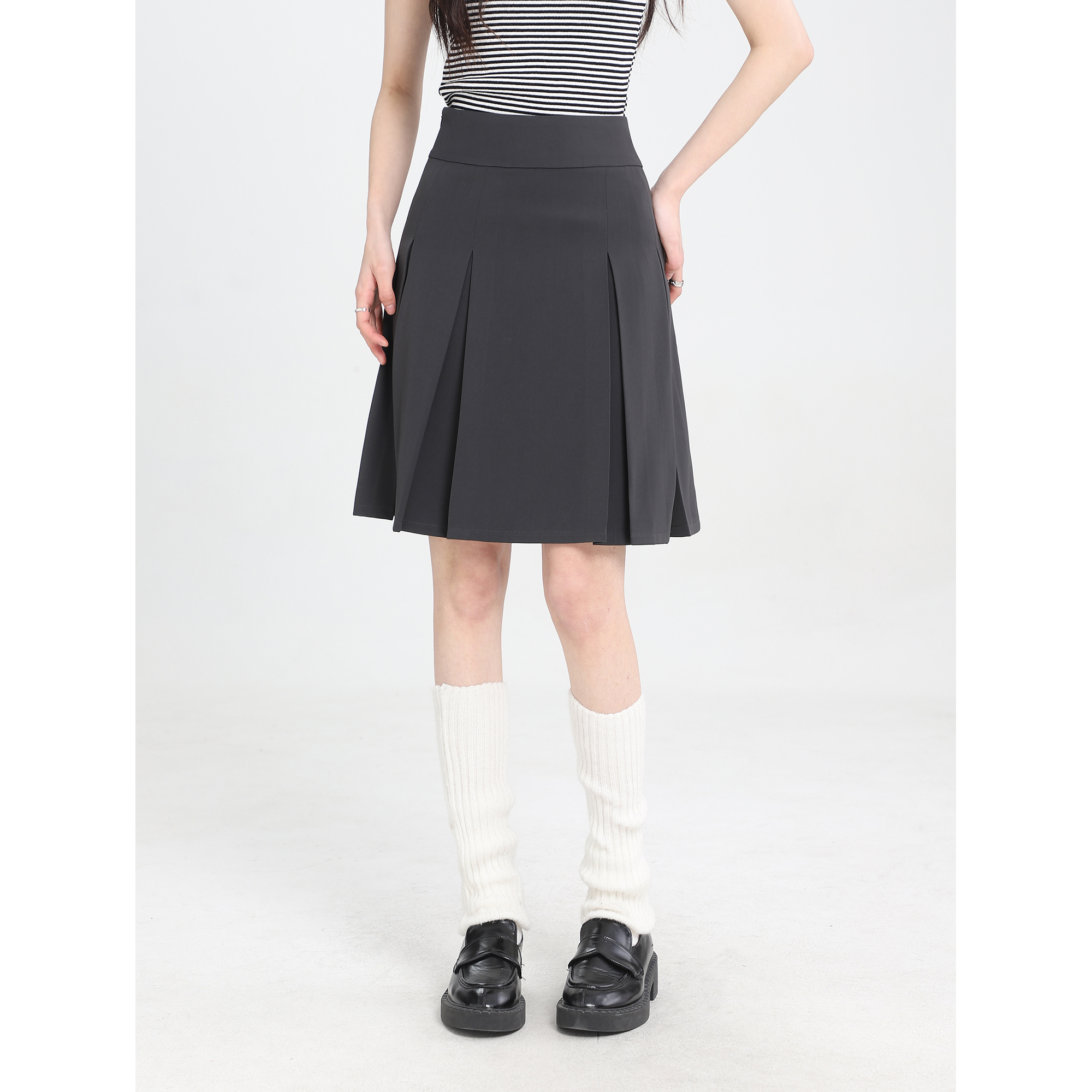 现货Creamsu叙白 春夏季短裙一件搭N件！自制夏日清新高腰百褶裙