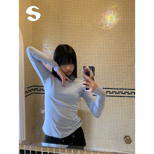 Sleep at 11 亲肤百搭软糯修身长袖半高领内搭加绒打底衫T恤上衣