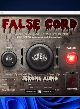 JAC False Cord重型死核人声嘶吼插件PC专用VST与EXE野兽咆哮神器