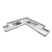 不锈钢灶台面板旧换新家用水池一体台面L一字型U型台面订制作 包邮