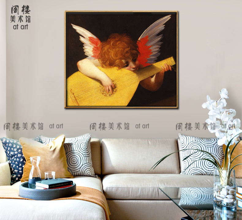 音乐天使 Rosso Fiorentino 装饰画电表箱无框画酒吧咖啡馆儿童房图片