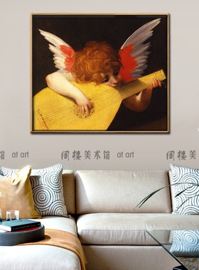 音乐天使 Rosso Fiorentino 装饰画电表箱无框画酒吧咖啡馆儿童房