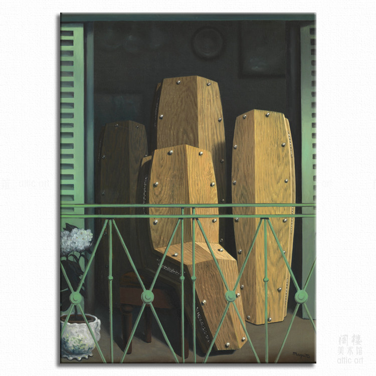 透视马奈的阳台2 rene magritte 马格利特 装饰画 超现实主义
