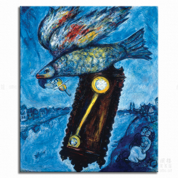 无岸的河流 Marc Chagall 夏加尔装饰画客厅书房酒吧挂画定制照片图片