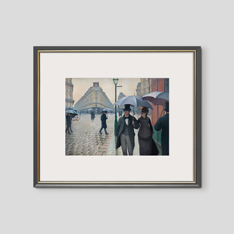 雨中巴黎后印象派人物风景小众艺术装饰画博物馆级复刻画茶吧书房图片