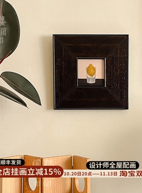 玄关餐厅中古实木装饰画
