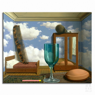 马格利特超现实主义风酒吧装饰画