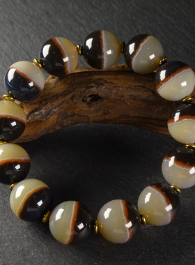 圣饰奇缘老药师珠天珠天然西藏真品玛瑙藏式手串男女15*15mm左右