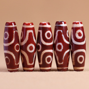 5A级西藏天然真品老矿原石玛瑙红肉六眼天珠吊坠项链手串13 40mm