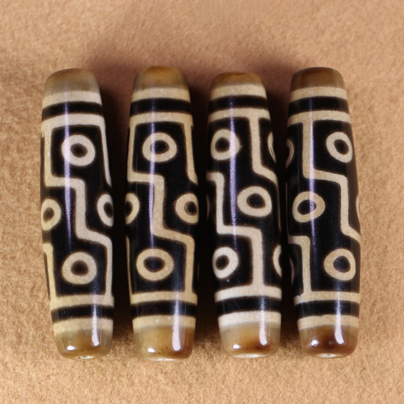 圣饰奇缘 西藏天然玛瑙牙黄至纯九眼天珠57*14mm超顶项链吊坠