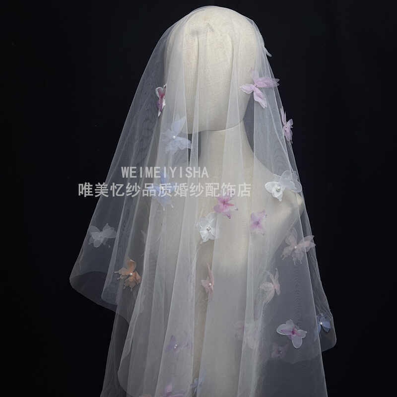 新娘头纱头饰小蝴蝶花