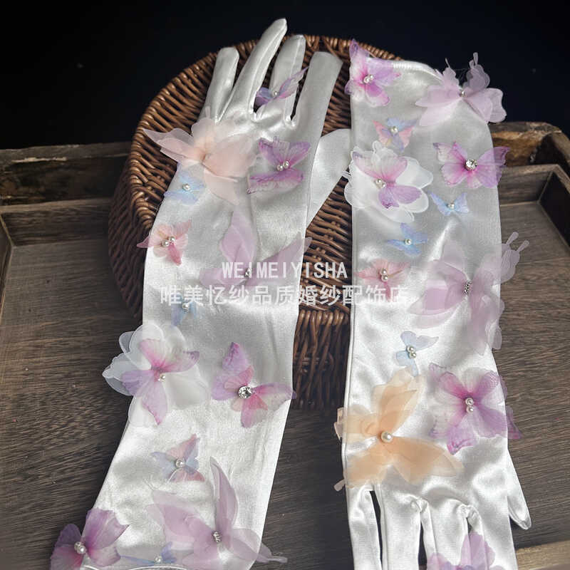 唯美花朵珍珠新款网纱拍照道具